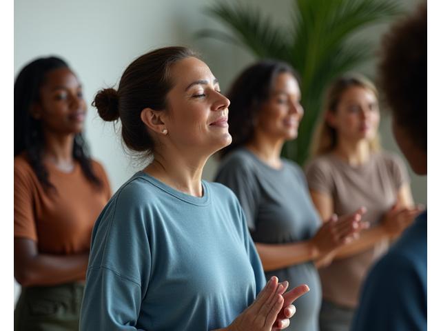 Group of people in a calm workshop setting